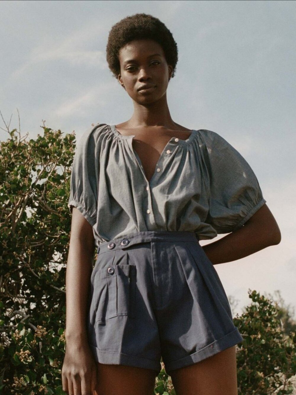 Doen June Top Parisian Chambray